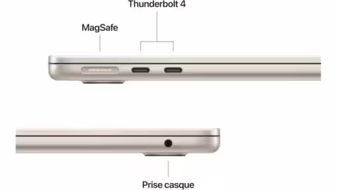 MacBook Air M4 connecteur thunderbolt et USB