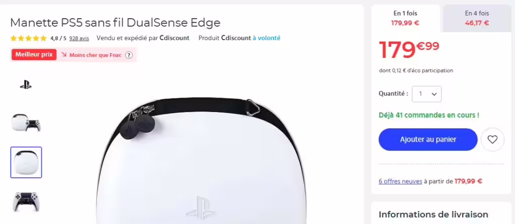 promo manette DualSense Edge chez Cdiscount