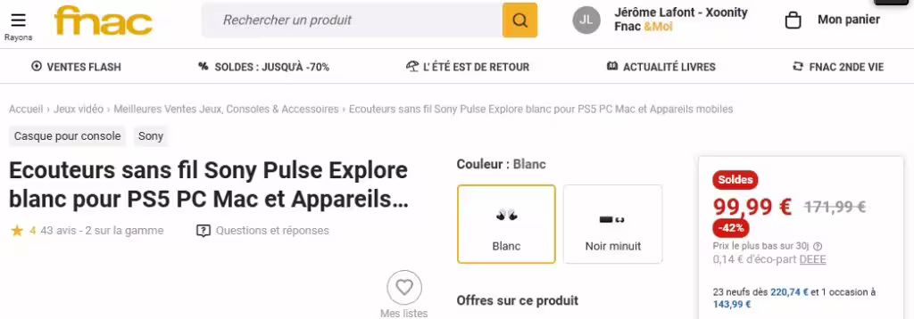 Soldes Sony Pulse Explore