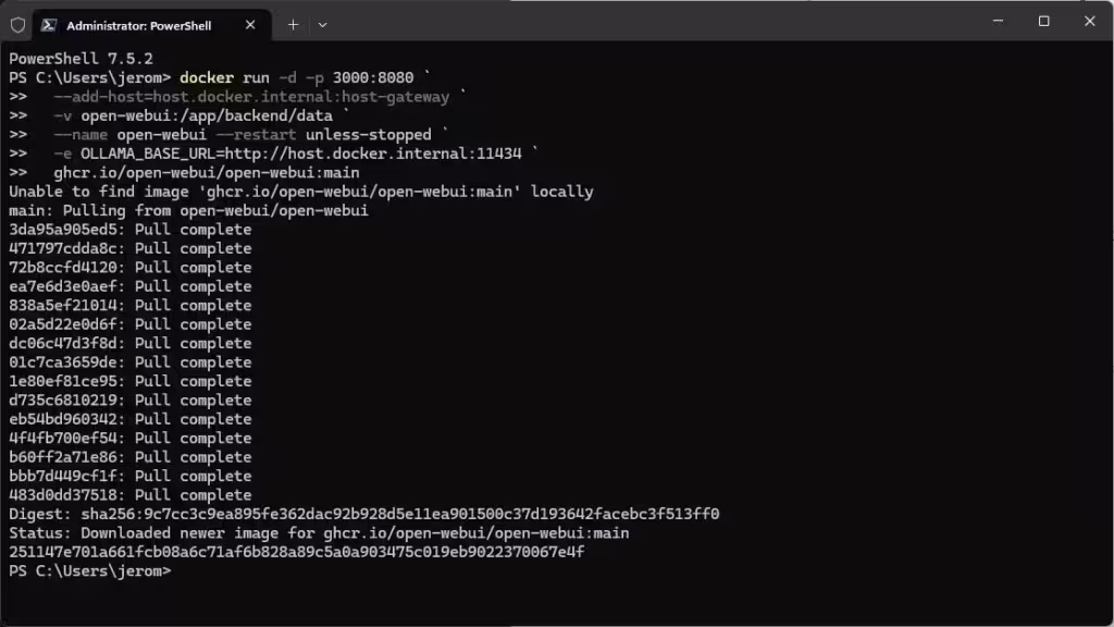 Lancer Open WebUI dans un conteneur Docker