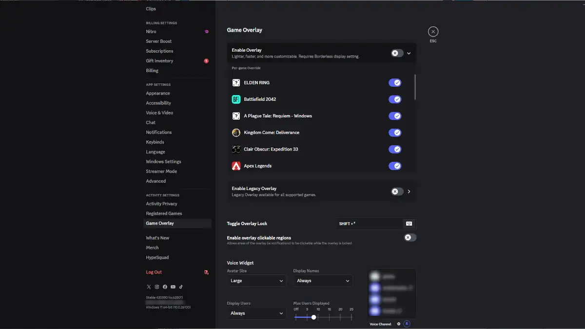Overlay Discord et compatibilité