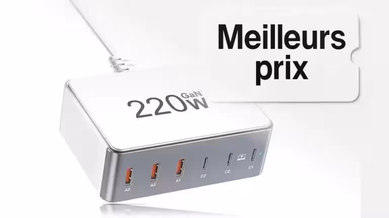 Bon plan station de charge USB C 220W GaN 6 ports à moins de 25