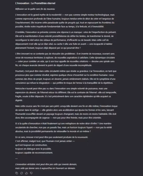 DeepSeek v31 Test sur une création littéraire