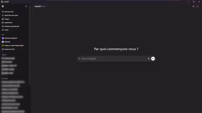 application ChatGPT pour Windows 11